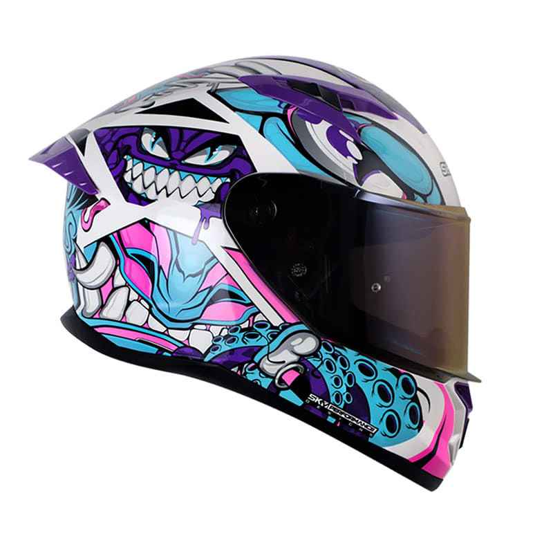 Casco moto shaft 522 sp comic monster bl brillo mr integral2