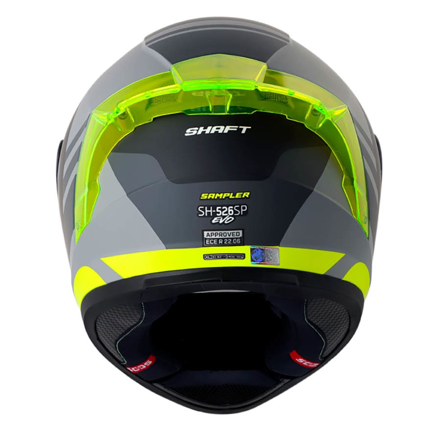 CASCO MOTO SHAFT 526SP EVO SAMPLER GRIS AMARILLO INTEGRAL3