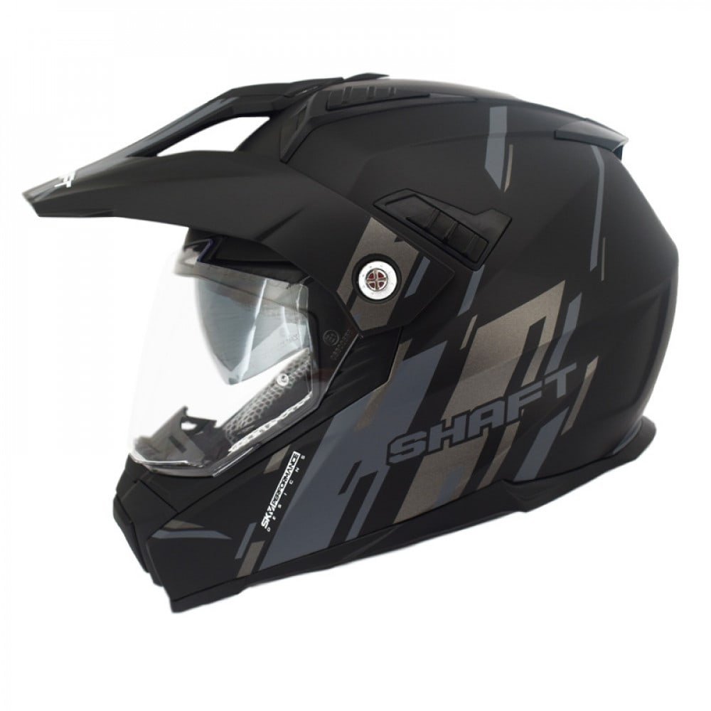 Casco moto Shaft mx-380 multipropósito shake n.m n7 con sun visor norma ecer1