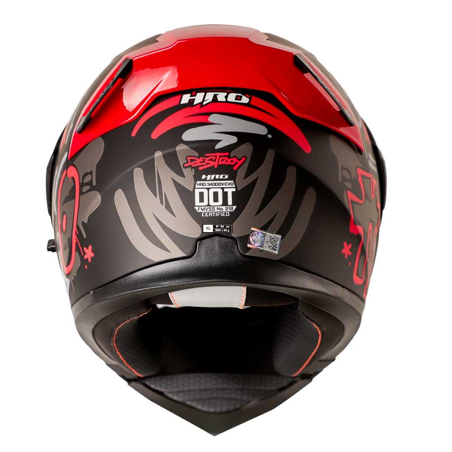 Casco Moto Hro 3400dv destroy ng rojo Abatible Sun Visor Certificación Dot4