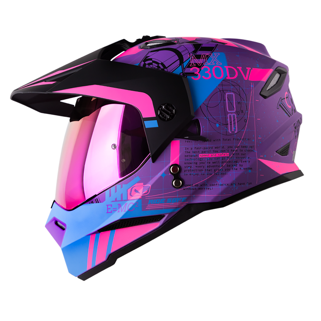 Casco moto hro mx-330dv space race mr fc multiproposito1