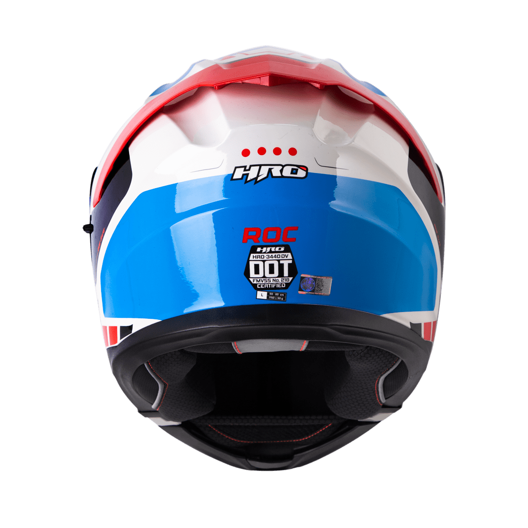 Casco Moto Hro 3440dv roc gr.cl rj Abatible Sun Visor Certificación Dot4