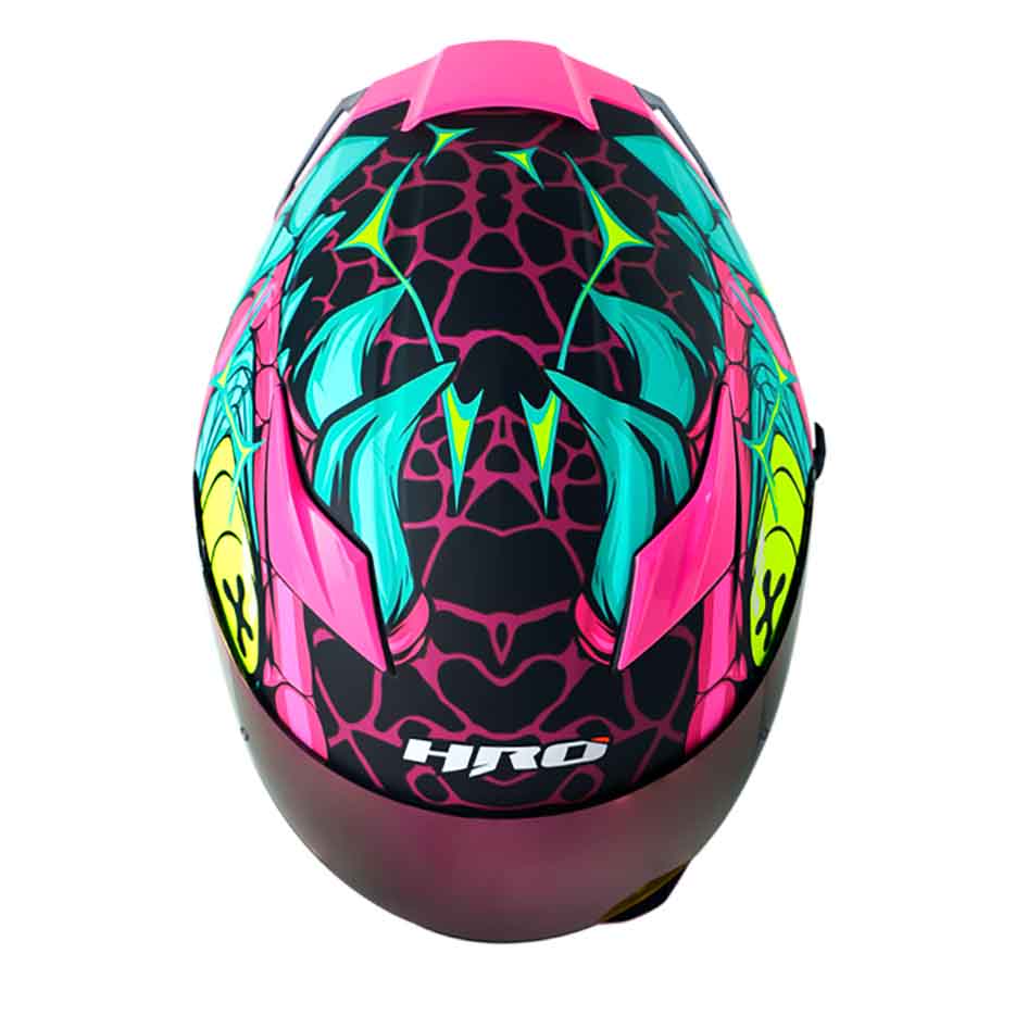 Casco moto hro 514dv gator turq fc integral2