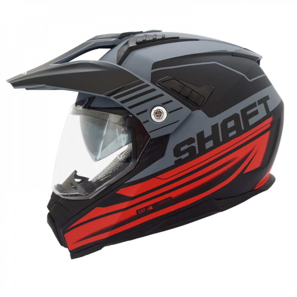 Casco moto Shaft mx-380 multipropósito faded gr.m rj con sun visor norma ecer1