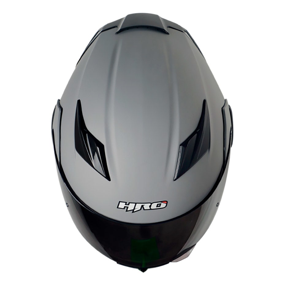 Casco Moto Hro 3400dv solid gris mate sl Abatible Sun Visor Certificación Dot2
