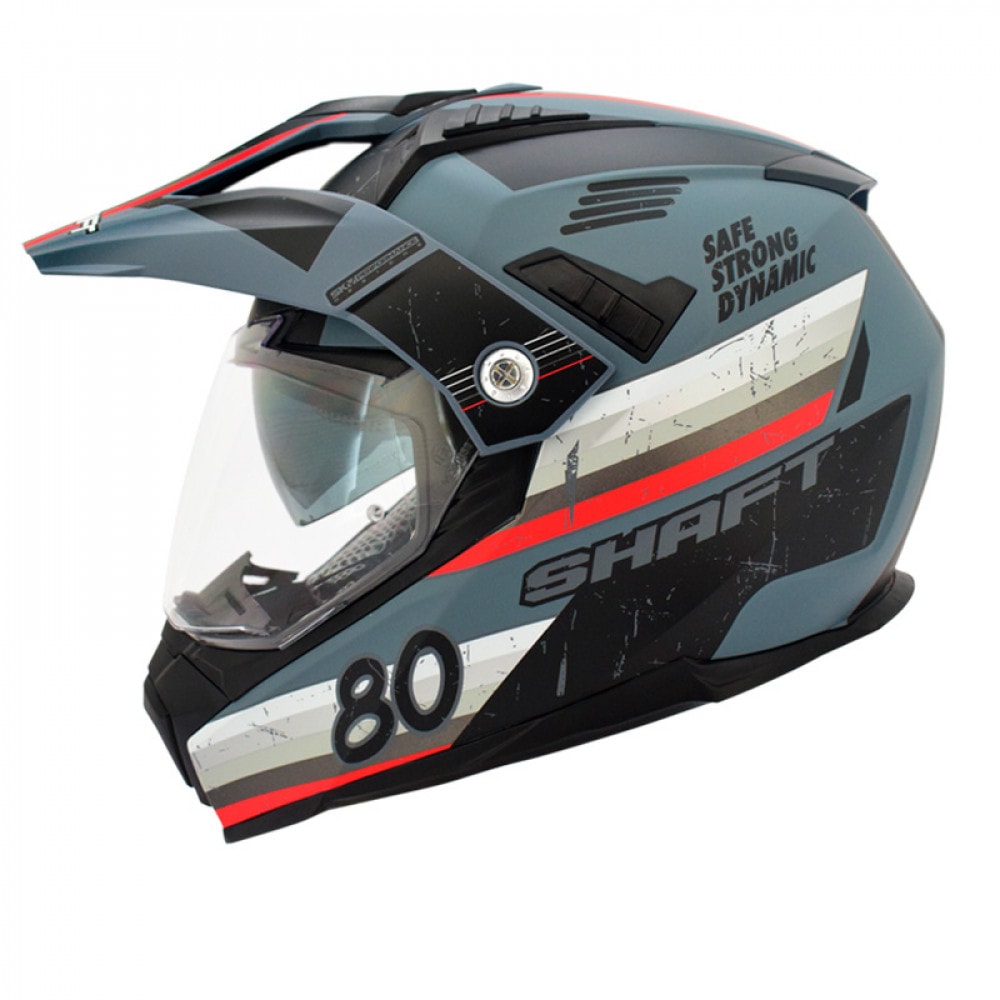 Casco moto Shaft mx-380 multipropósito retro gr.m rj con sun visor norma ecer1