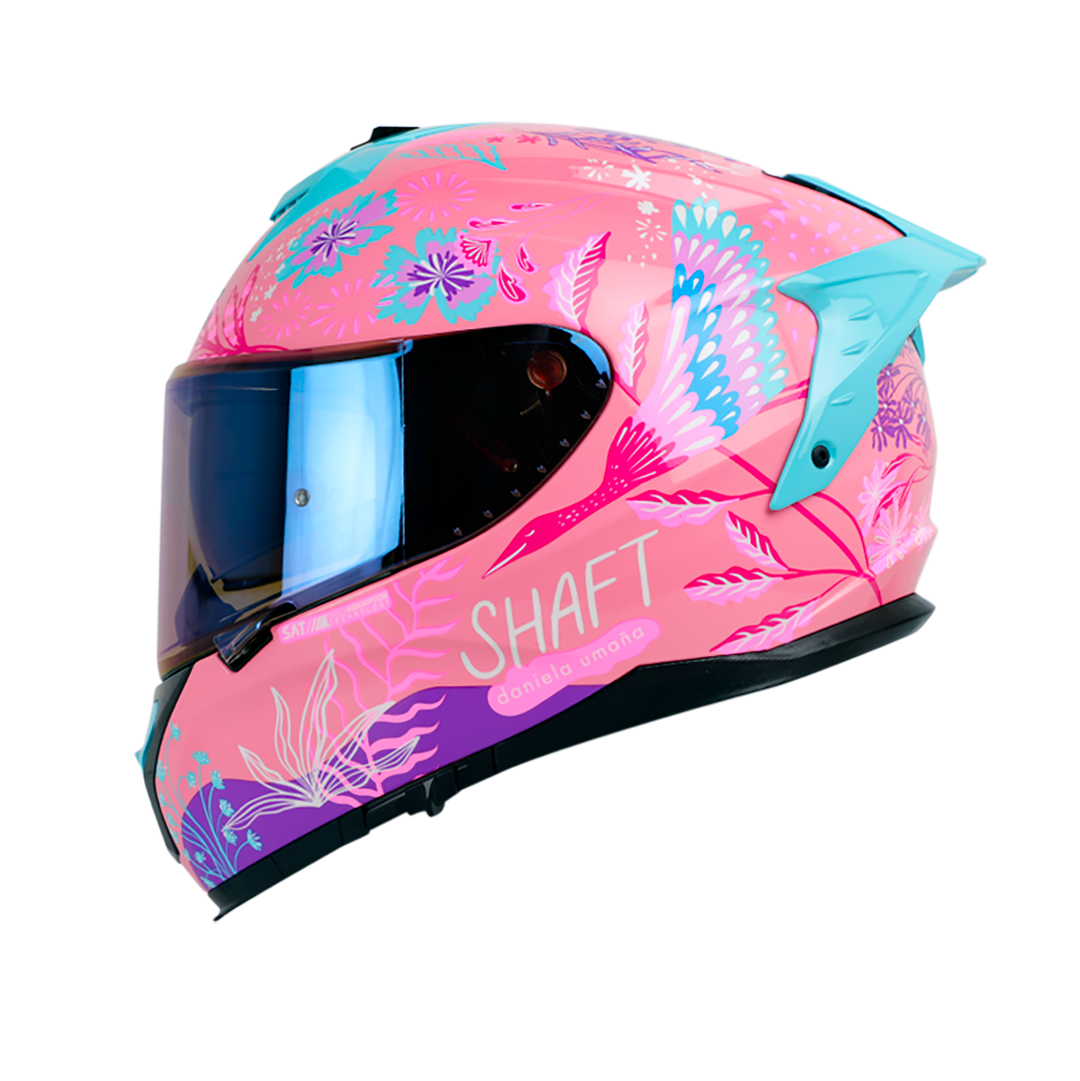 Casco moto Shaft pro 610dv evo bloom az.navy rs fc integral sun visor1