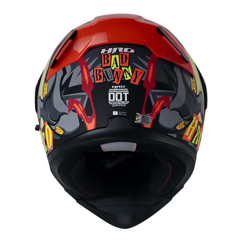 Casco Moto Hro 3400dv bad bunny gr mate nj.n Abatible Sun Visor Certificación Dot3