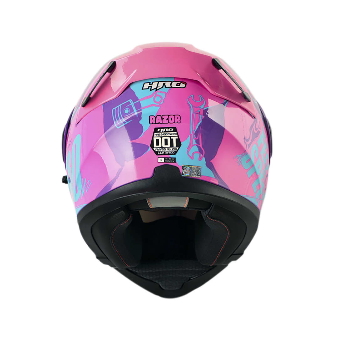 Casco Moto Hro 3400dv razor mr fc Abatible Sun Visor Certificación Dot6