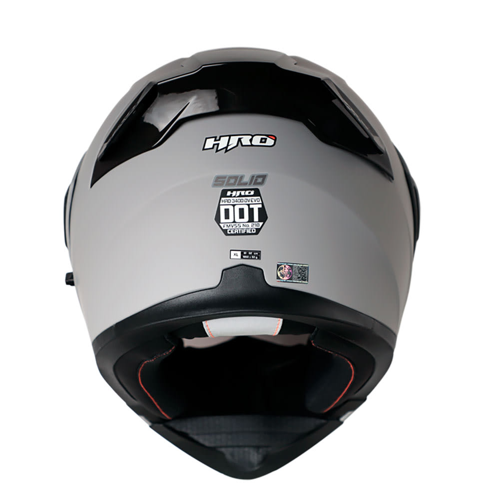 Casco Moto Hro 3400dv solid gris mate sl Abatible Sun Visor Certificación Dot3