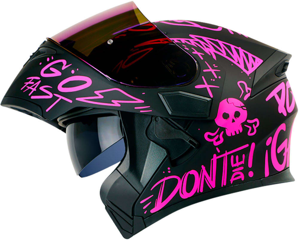 Casco Moto Hro 3400dv handwrite fc ir.mr.cl Abatible Sun Visor Certificación Dot2