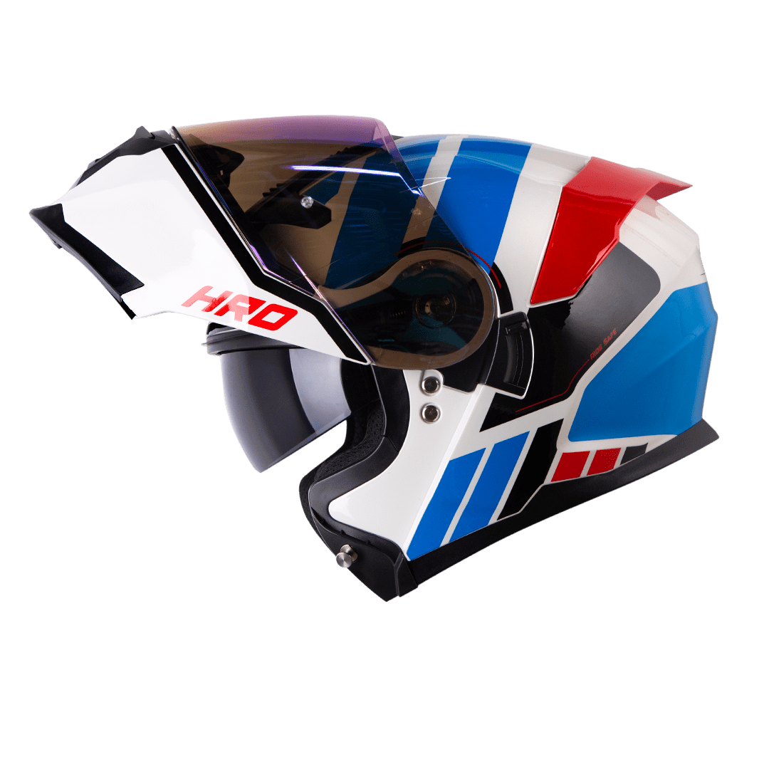 Casco Moto Hro 3440dv roc gr.cl rj Abatible Sun Visor Certificación Dot2