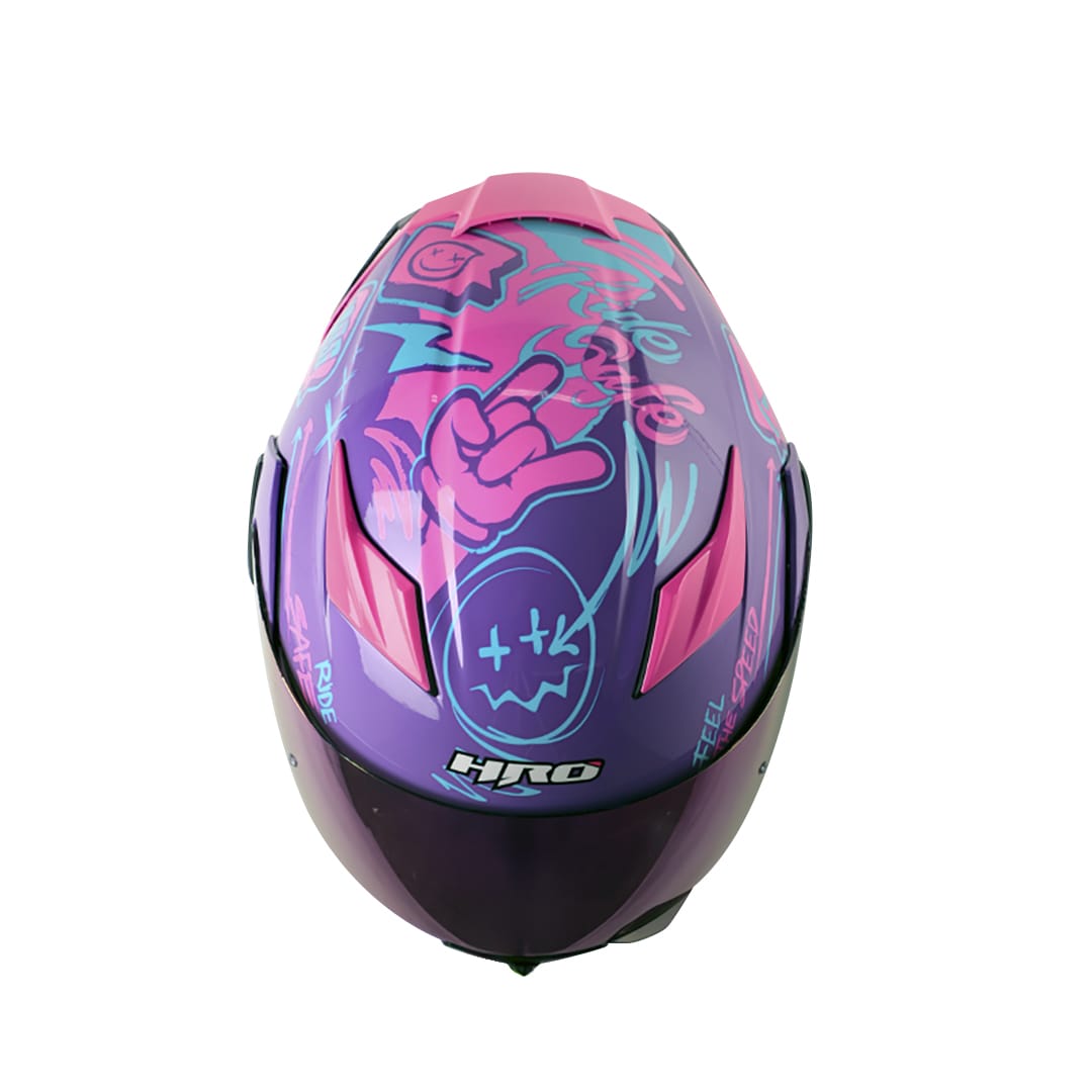 Casco Moto Hro 3400dv razor mr fc Abatible Sun Visor Certificación Dot4