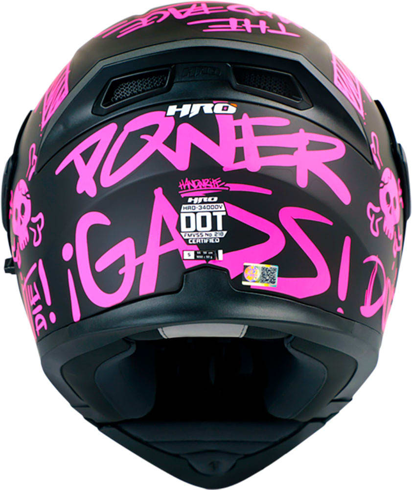 Casco Moto Hro 3400dv handwrite fc ir.mr.cl Abatible Sun Visor Certificación Dot3