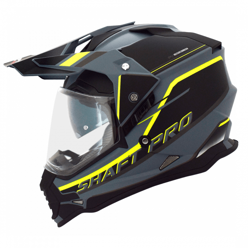 Casco moto shaft pro mx-370dv multipropósito tourismo gr.m am.n sun visor norma europea ecer-22051