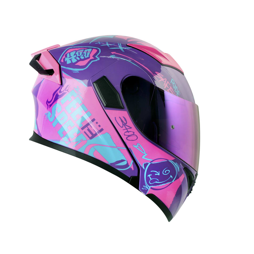 Casco Moto Hro 3400dv razor mr fc Abatible Sun Visor Certificación Dot5