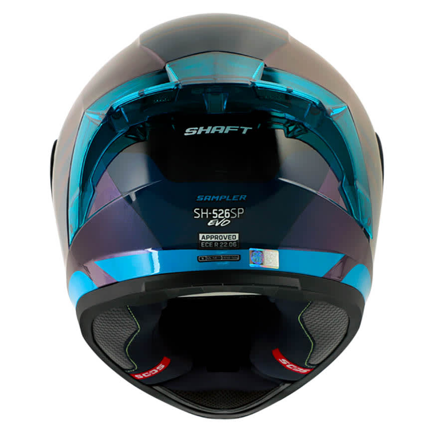 CASCO MOTO SHAFT 526SP EVO SAMPLER CAMALEON AZUL INTEGRAL3