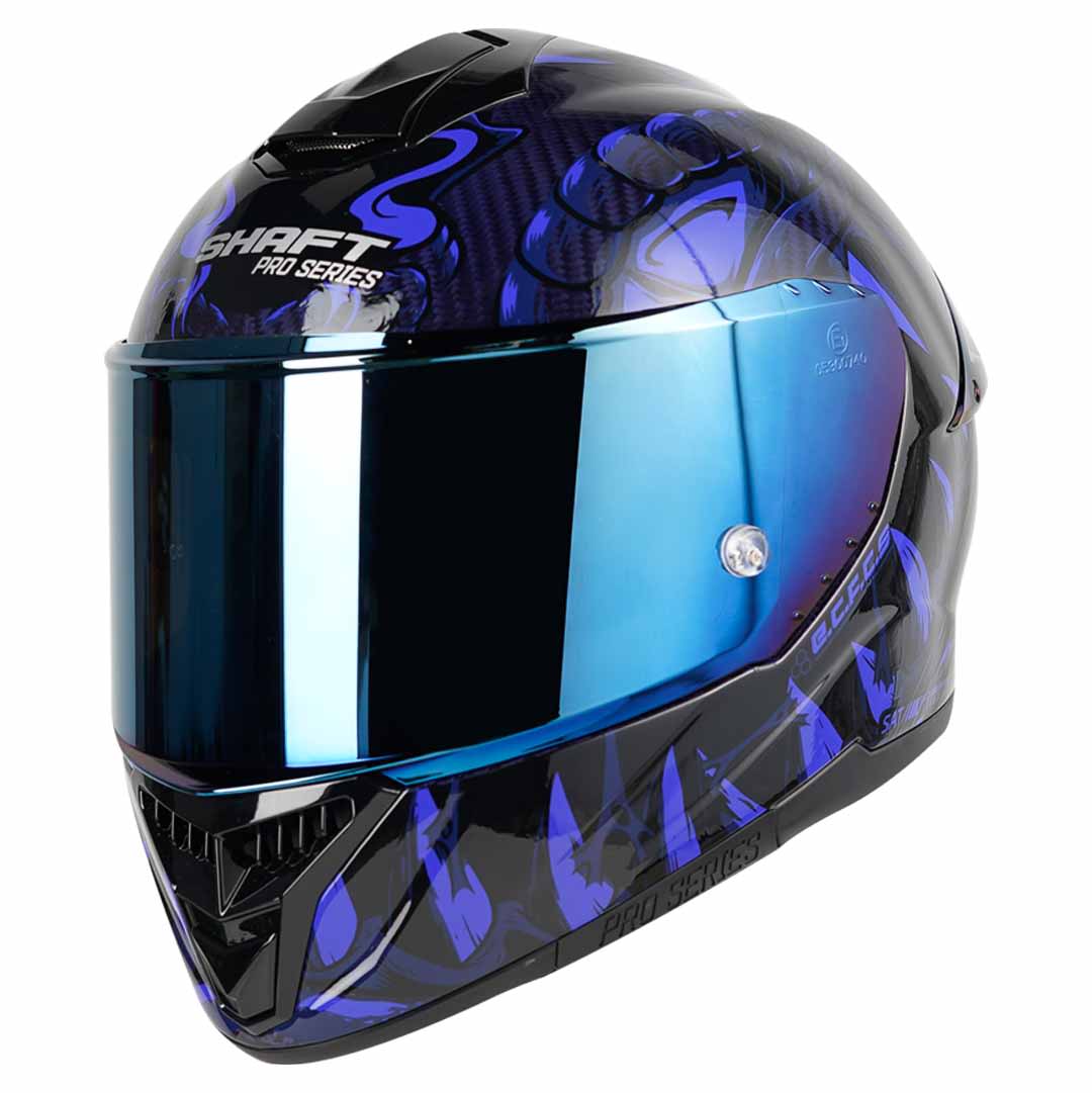 Casco moto Shaft pro 620c evo fibra de carbono integral lizzard az tr.revo.az3