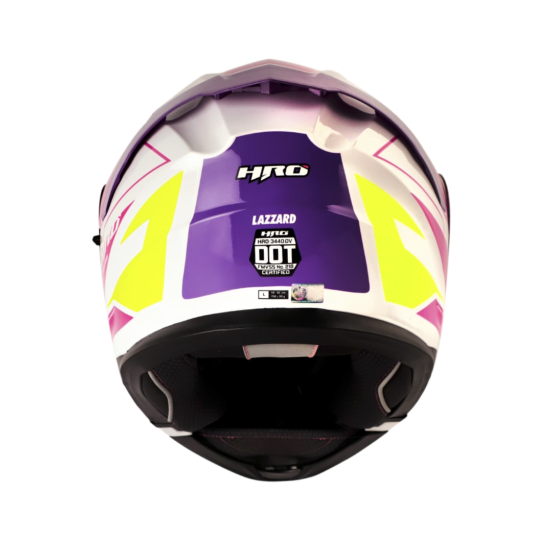 Casco Moto Hro 3440dv lazzard Abatible Sun Visor Certificación Dot3