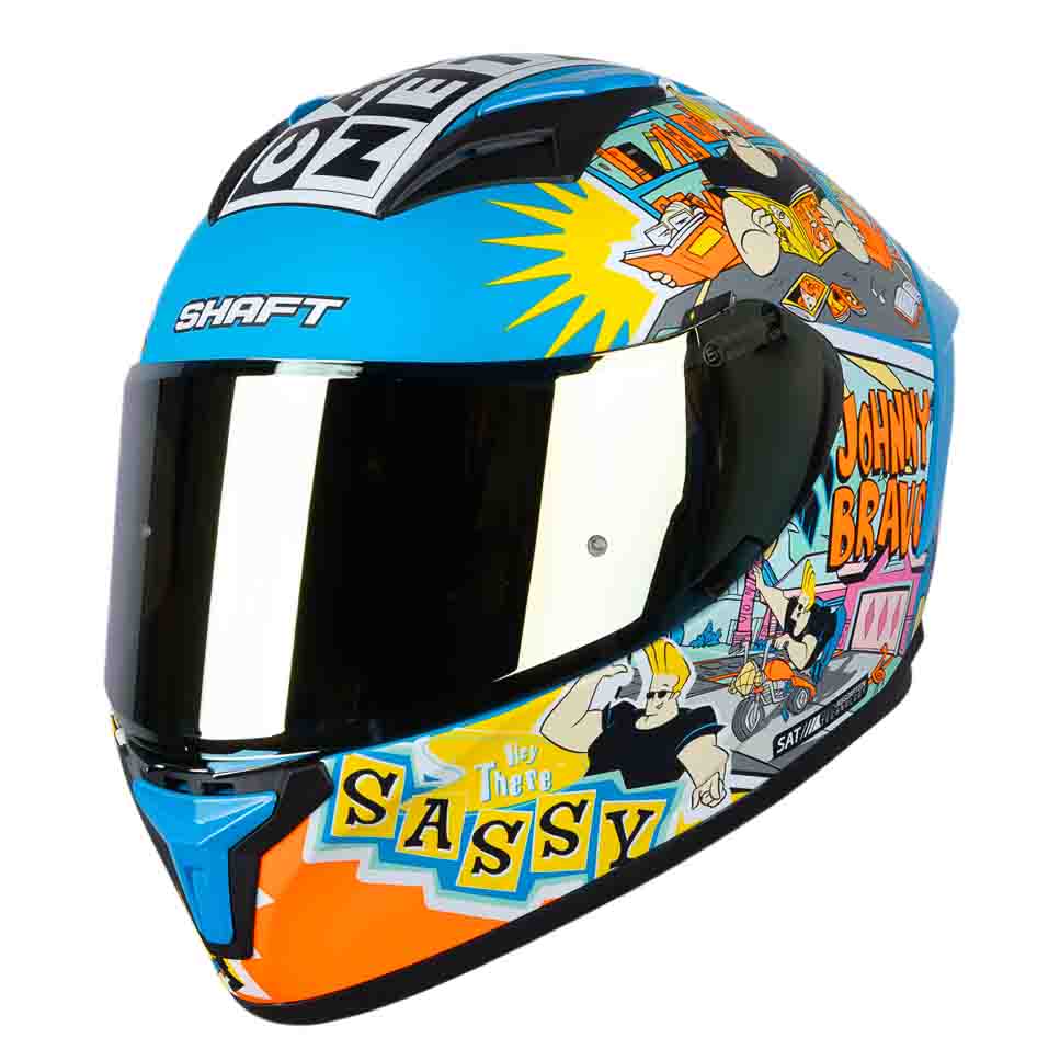 Casco moto shaft 582sp evo johnny brazo az integral edicion limitada cartoon network2