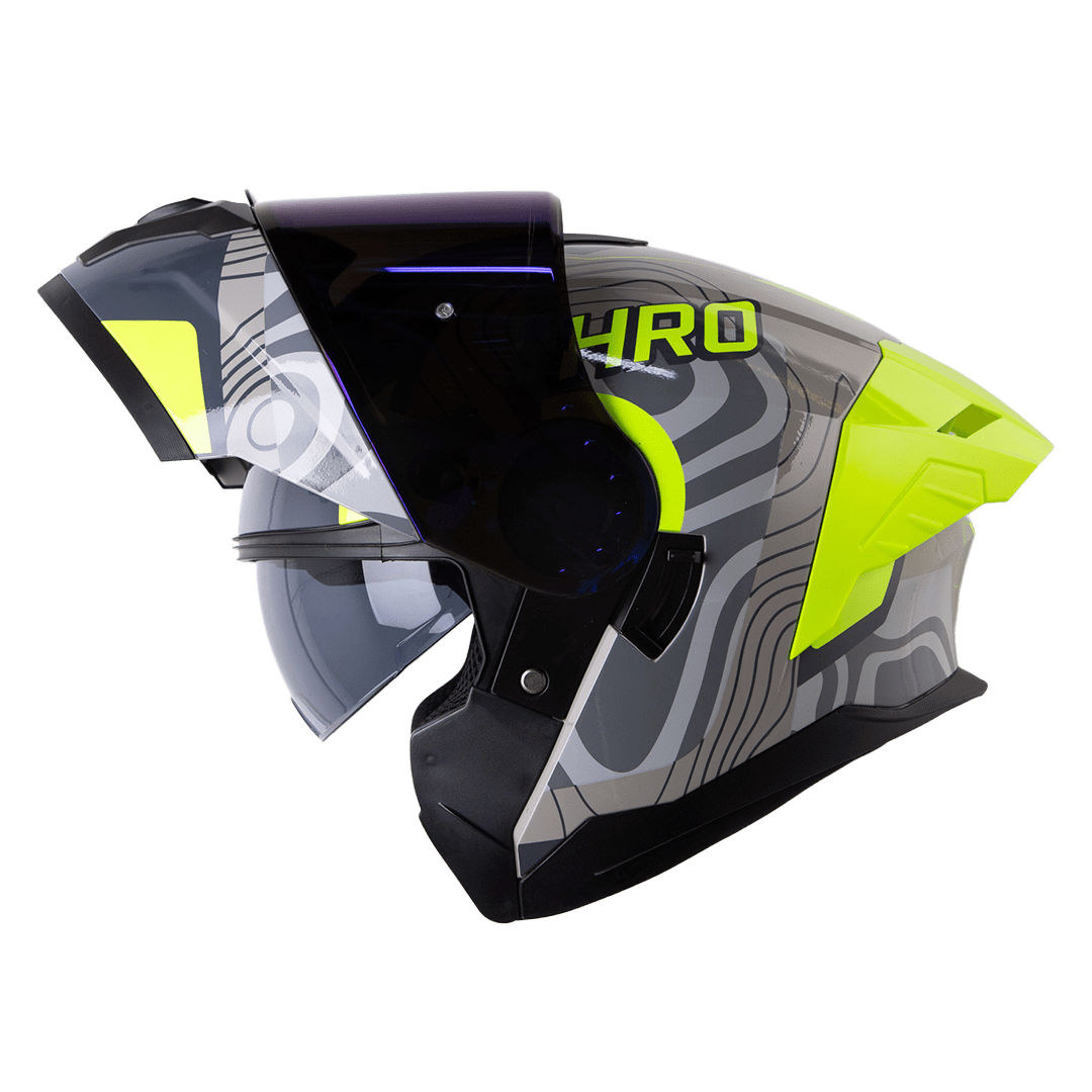 Casco moto hro 3480dv terral gr gr abatible con sun visor dot2