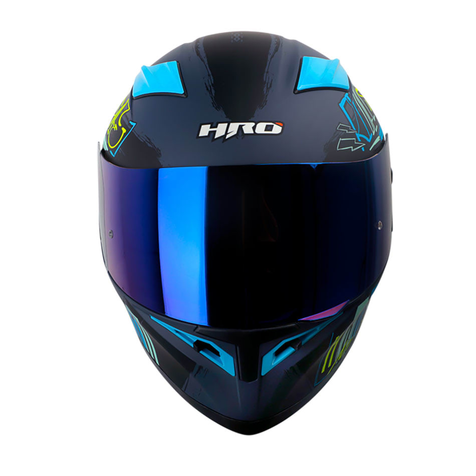 Casco moto hro 514dv grunge az integral sun visor3