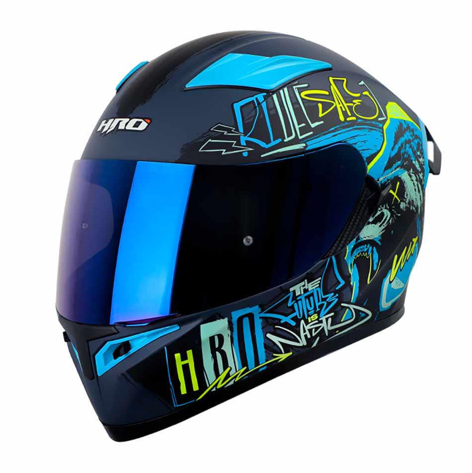 Casco moto hro 514dv grunge az integral sun visor2