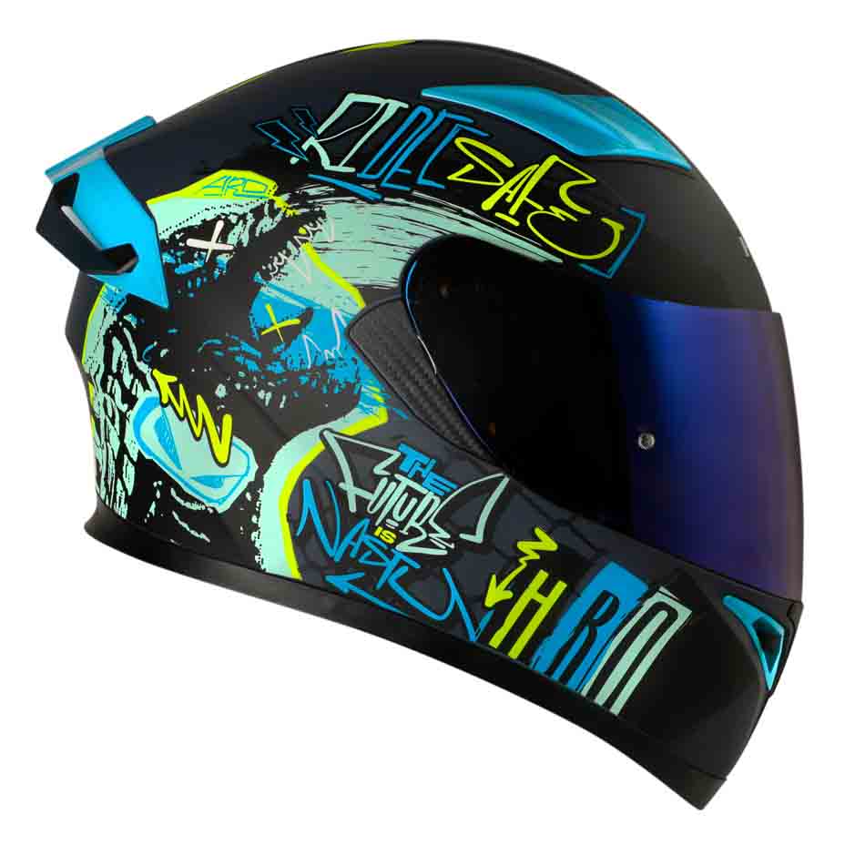Casco moto hro 514dv grunge az integral sun visor4