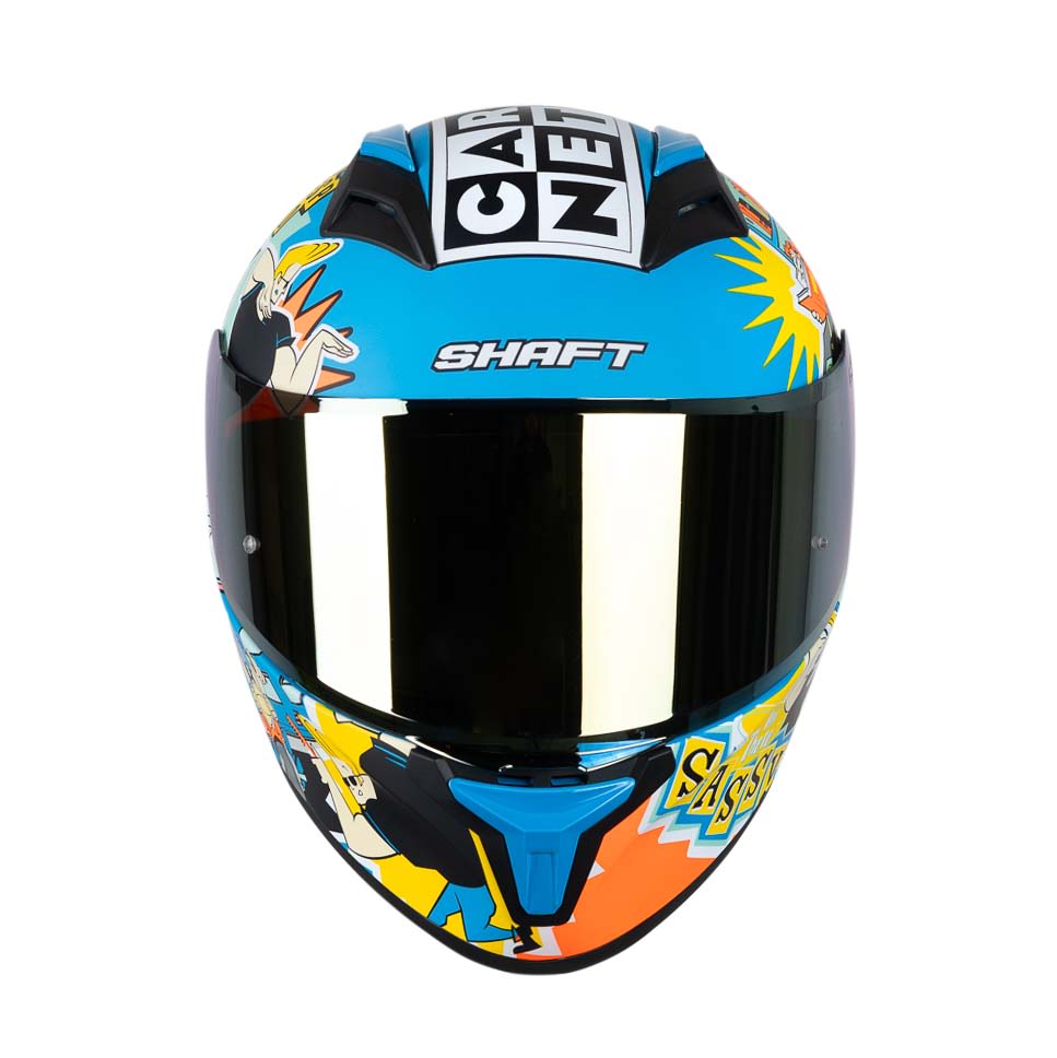 Casco moto shaft 582sp evo johnny brazo az integral edicion limitada cartoon network3