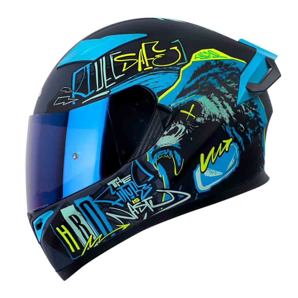 Casco moto hro 514dv grunge az integral sun visor1