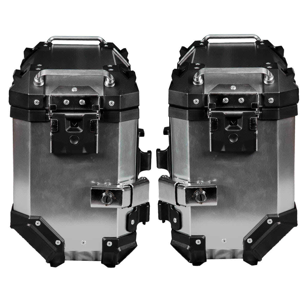 Maletas laterales para moto 4rs v39 v2 aluminio silver 72 litros universal desmontables4