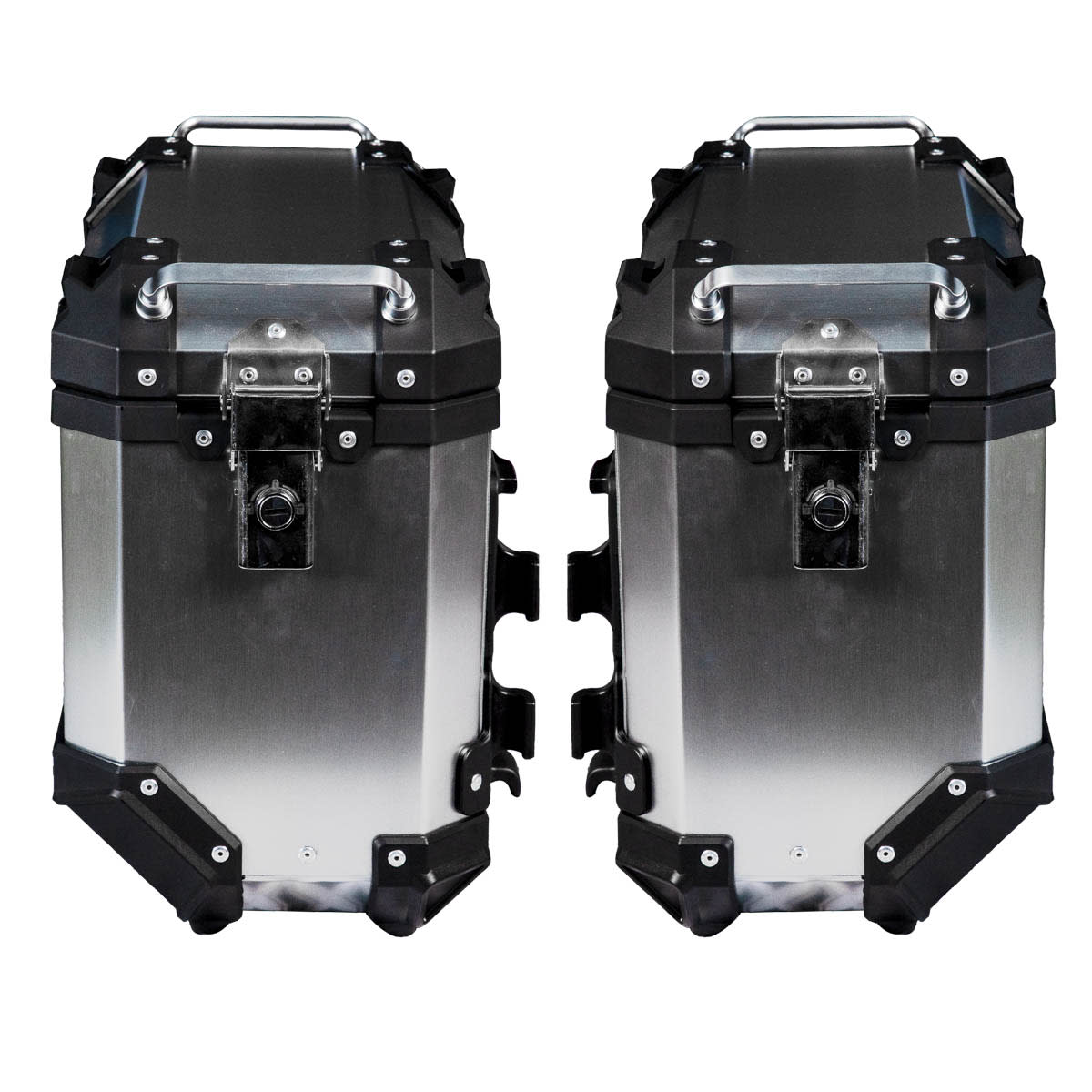 Maletas laterales para moto 4rs v39 v2 aluminio silver 72 litros universal desmontables5