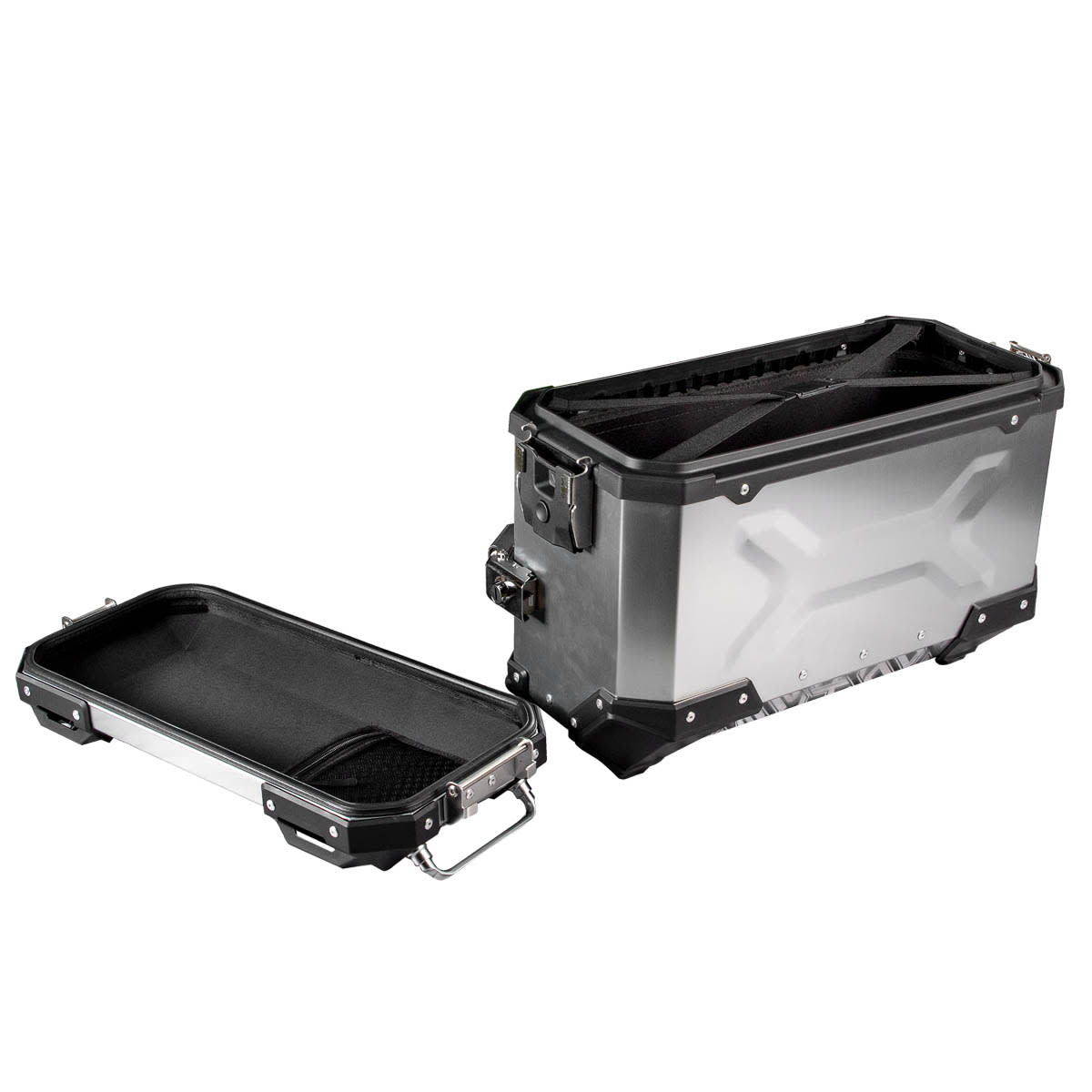 Maletas laterales para moto 4rs v39 v2 aluminio silver 72 litros universal desmontables3