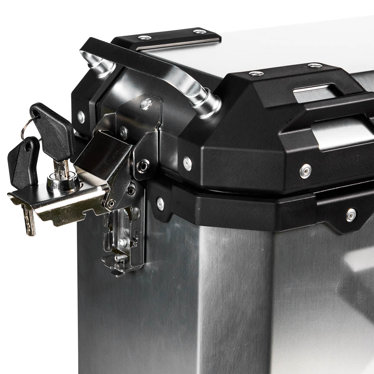 Maletas laterales para moto 4rs v39 v2 aluminio silver 72 litros universal desmontables6