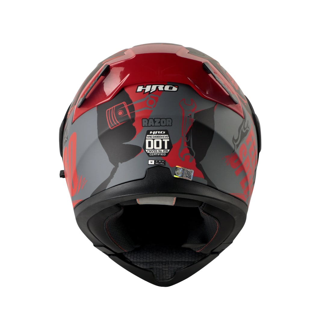 Casco Moto Hro 3400dv razor gr rj Abatible Sun Visor Certificación Dot3