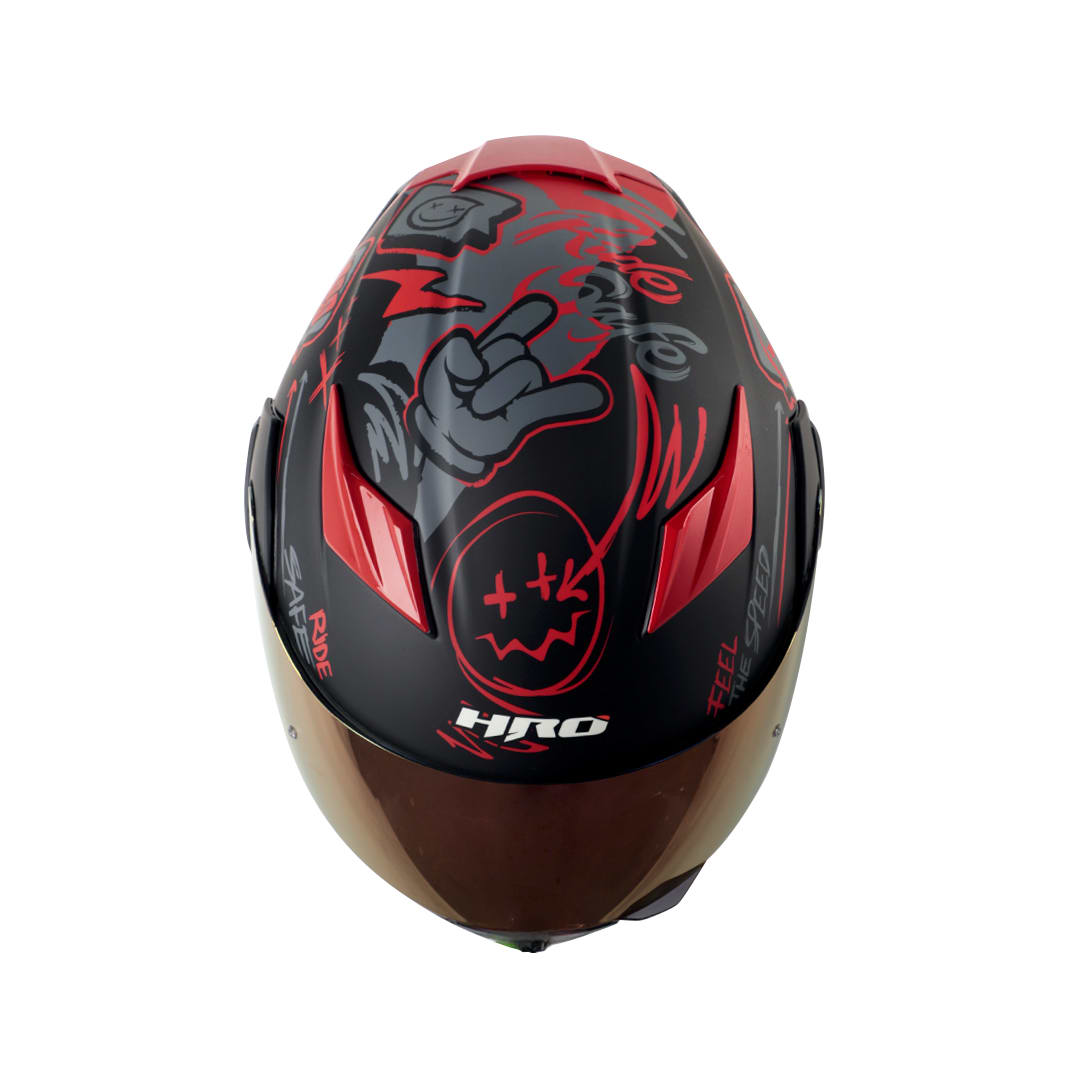 Casco Moto Hro 3400dv razor gr rj Abatible Sun Visor Certificación Dot2