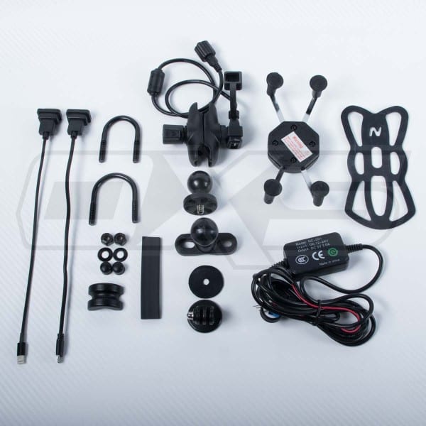 Soporte para celular y cámaras belta moto pro volantes 22 y 28mm + cargador usb2