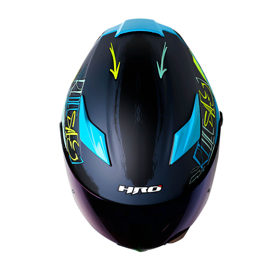 Casco moto hro 514dv grunge az integral sun visor5