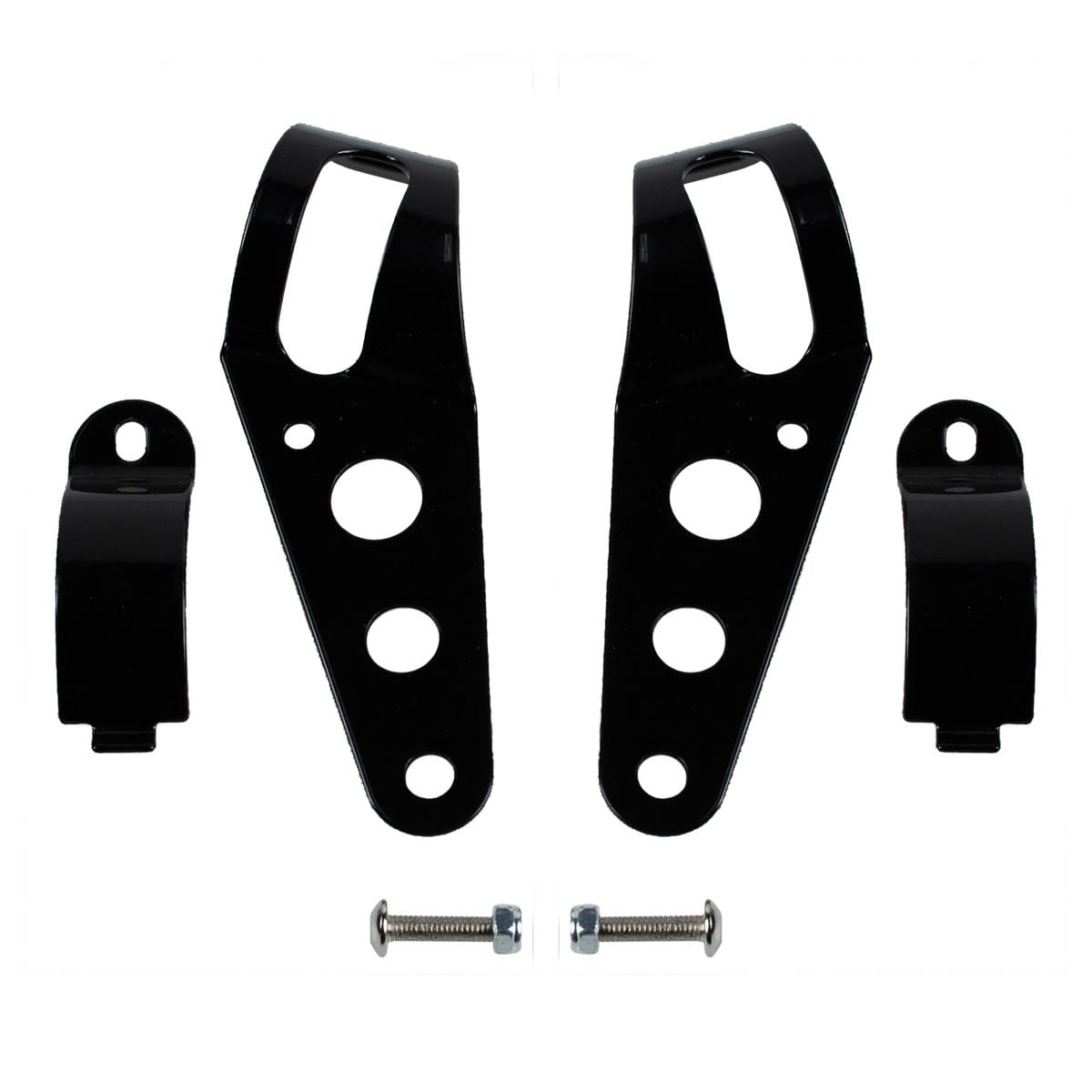 Set de brackets soporte para foco principal de moto chopper cafe racer1