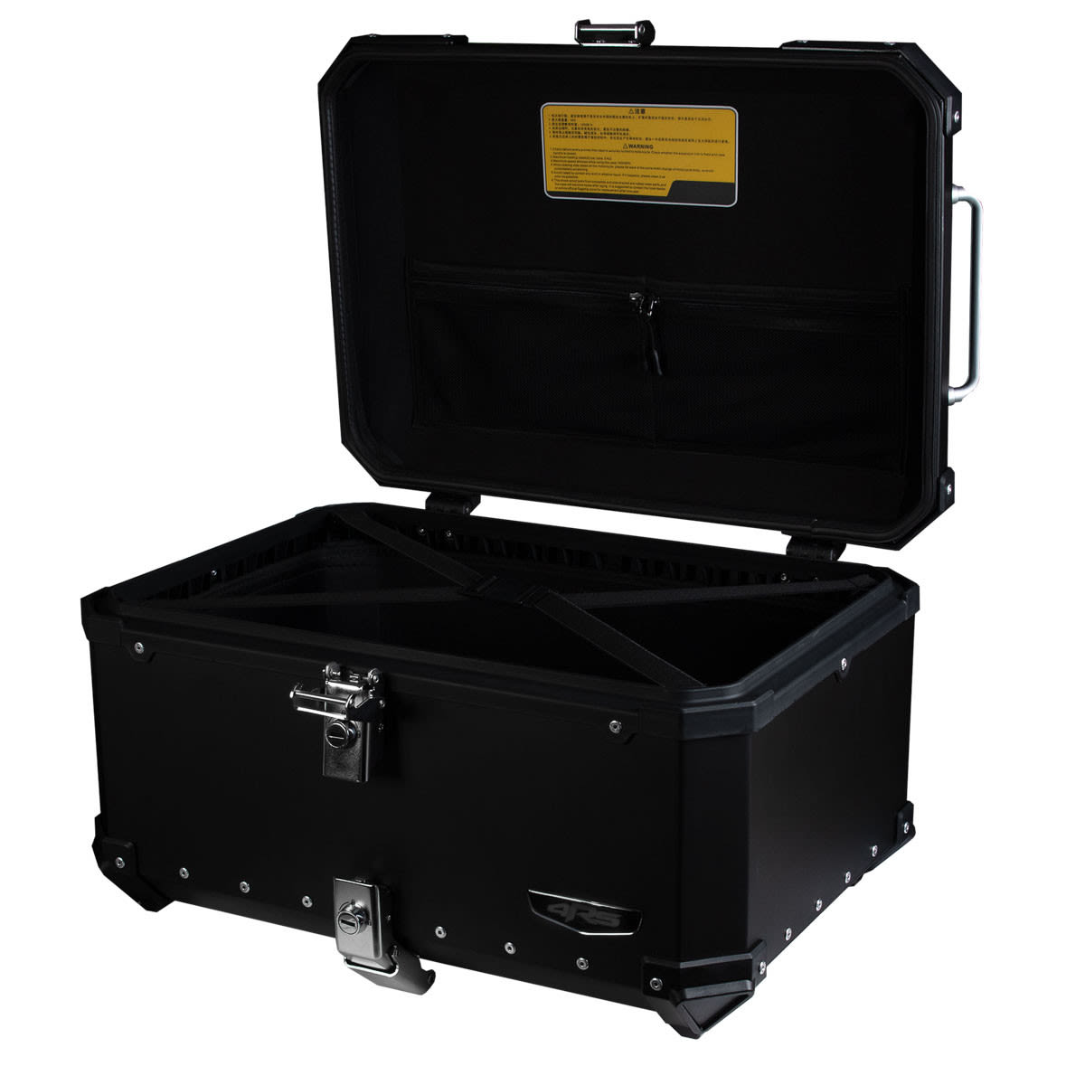 Maleta top case para moto 4rs e72 aluminio negra 64 litros forro interior1