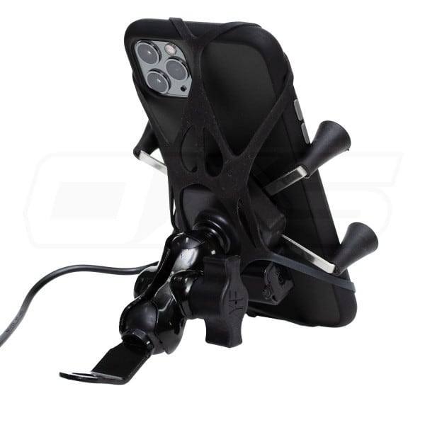 Soporte para celular moto jg con cargador base para espejos o tornillos1