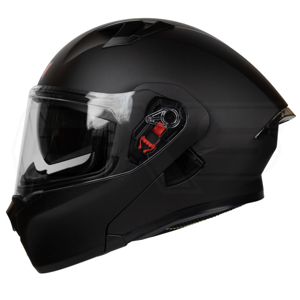 Casco moto ich 3120 solid negro opaco abatible con sun visor certificación dot1