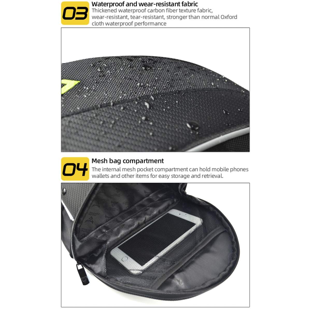 Bolso cola para moto motocentric 5.8 litros 11-MC-0053 verde4