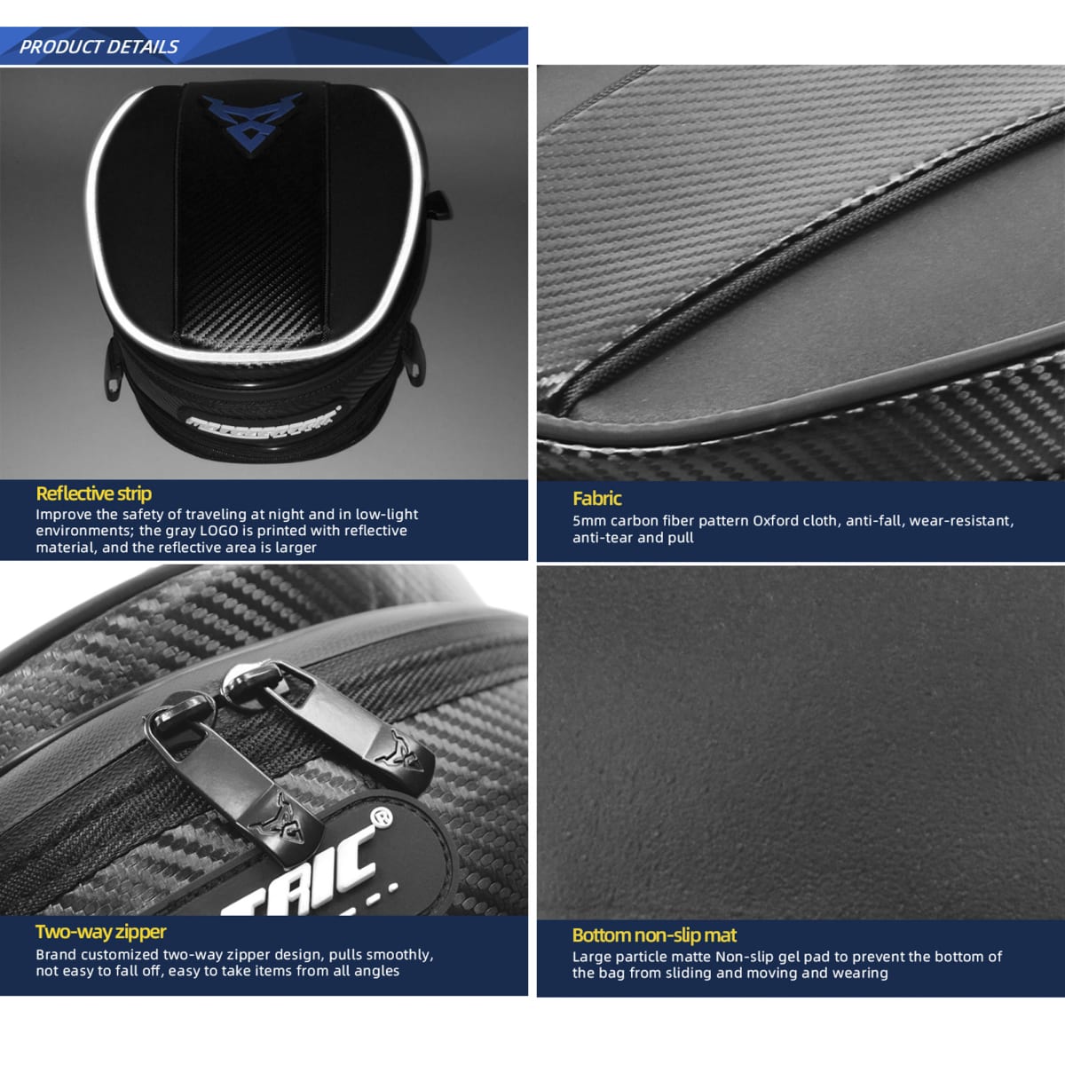 Bolso estanque y cola para moto motocentric expandible de 8 a 11.5 litros 11-MC-00797