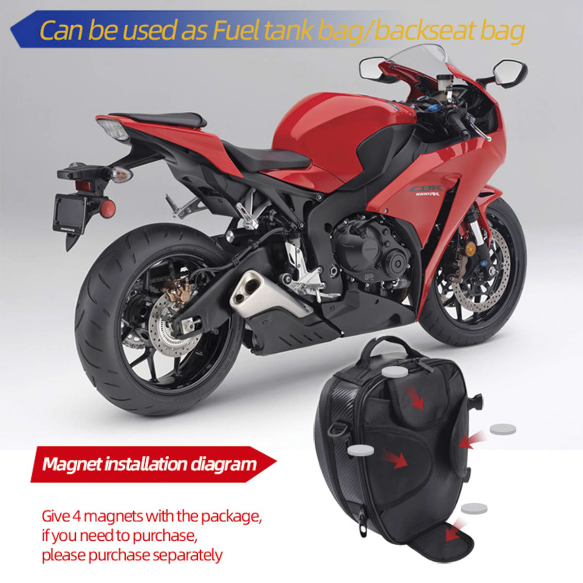 Bolso estanque y cola para moto motocentric expandible de 8 a 11.5 litros 11-MC-00796