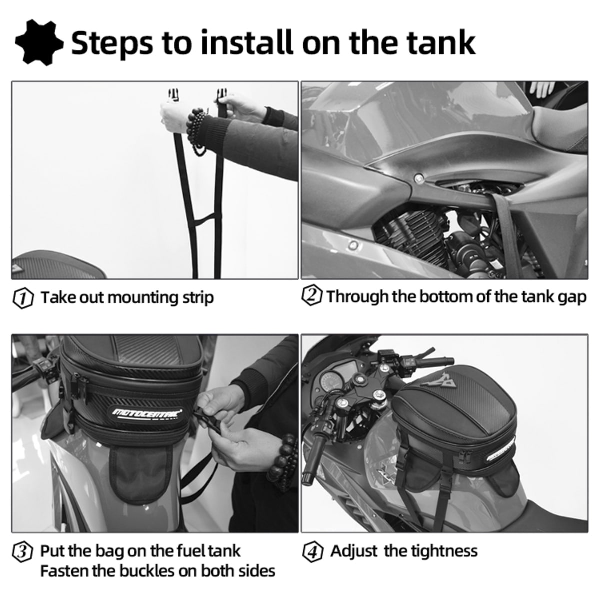 Bolso estanque y cola para moto motocentric expandible de 8 a 11.5 litros 11-MC-007910