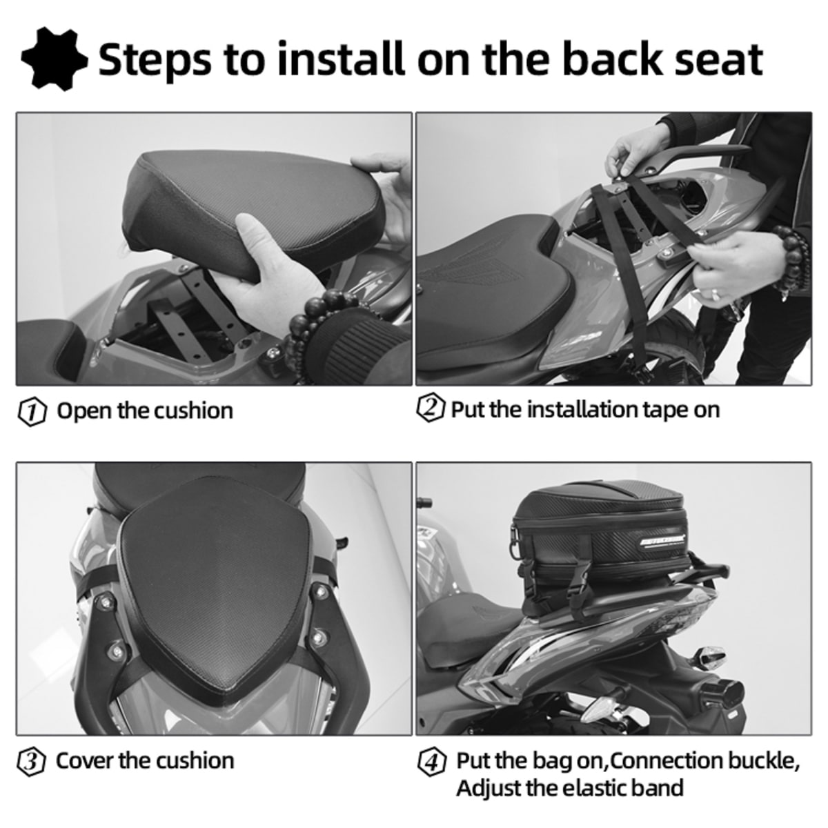 Bolso estanque y cola para moto motocentric expandible de 8 a 11.5 litros 11-MC-007912