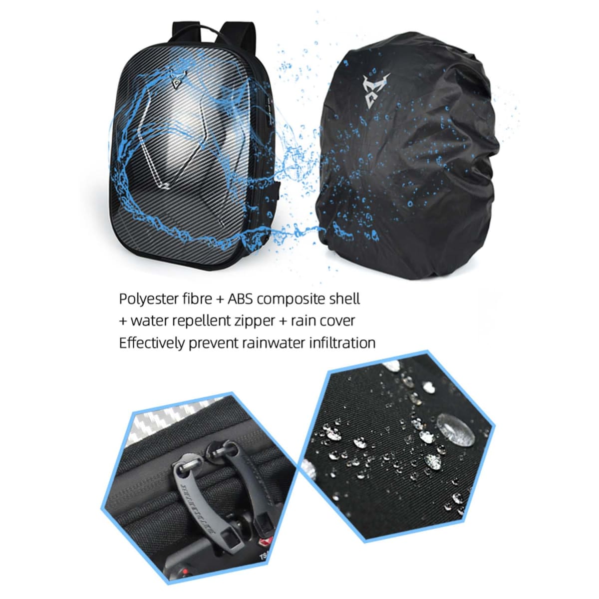 Mochila para moto motocentric rigida expandible de 29 a 45 litros mc-01238