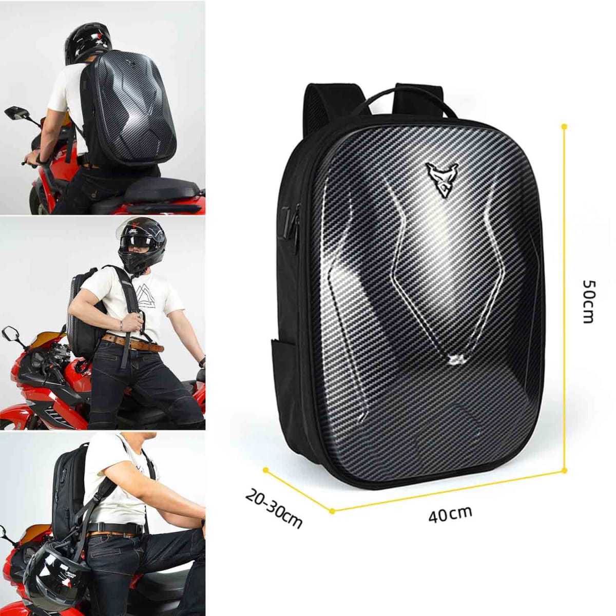 Mochila para moto motocentric rigida expandible de 29 a 45 litros mc-01232