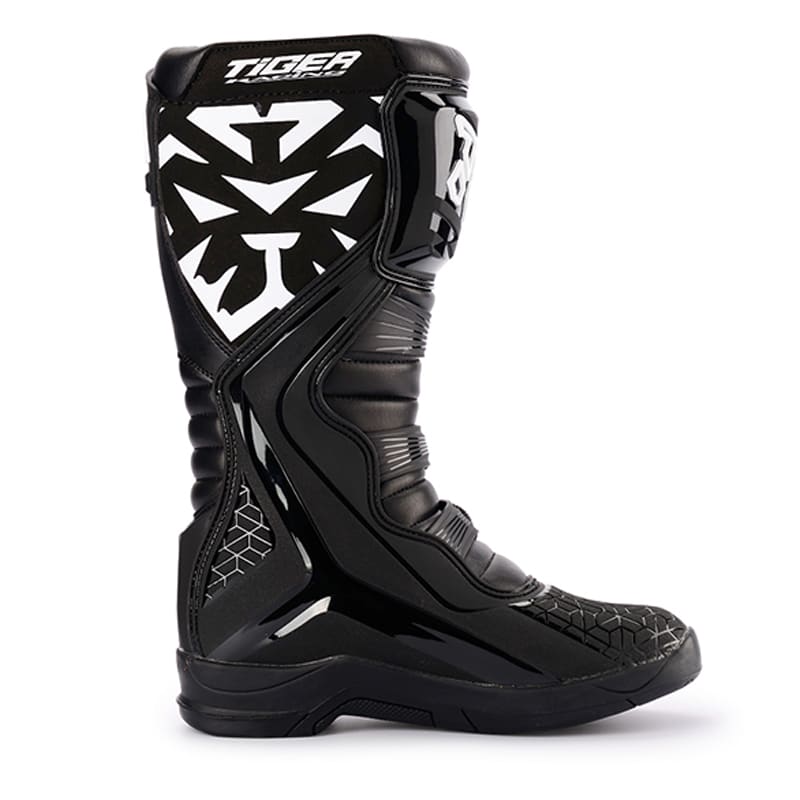 Botas para moto tiger racing t2 negro motocross enduro3